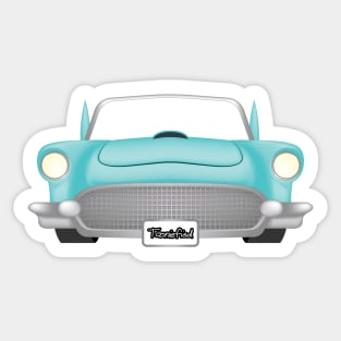 Teal Muscle Car Sticker